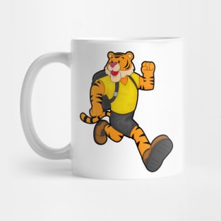 Tiger at Running with Backpack Mug